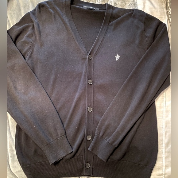 French Connection Men’s Cotton Cardigan in Navy - Size M - Picture 2 of 5
